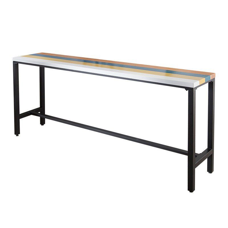 Industrial 1/5 Pieces Bar Table Set Rectangle Wood Counter Table with High Stools for Cafe Clearhalo 'Bar Furniture' 'furn' 'furn_home_bar_bar_sets' 'Furniture' 'Home Bars & Bar Sets' 'home_bar_bar_sets' 'Kitchen & Dining Furniture' 1200x1200_d8c51308-367b-4d2f-b01d-1c08a7f54cd6