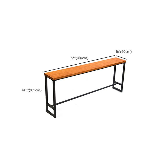 Metal Bar Table Solid Wood Top Bistro Pub Table for Patio Use Clearhalo 'Bar Furniture' 'Bar Tables' 'bar_tables' 'furn' 'furn_bar_tables' 'Furniture' 'Kitchen & Dining Furniture' 1200x1200_d8c5383a-199c-4f3d-a379-a3ca40190646