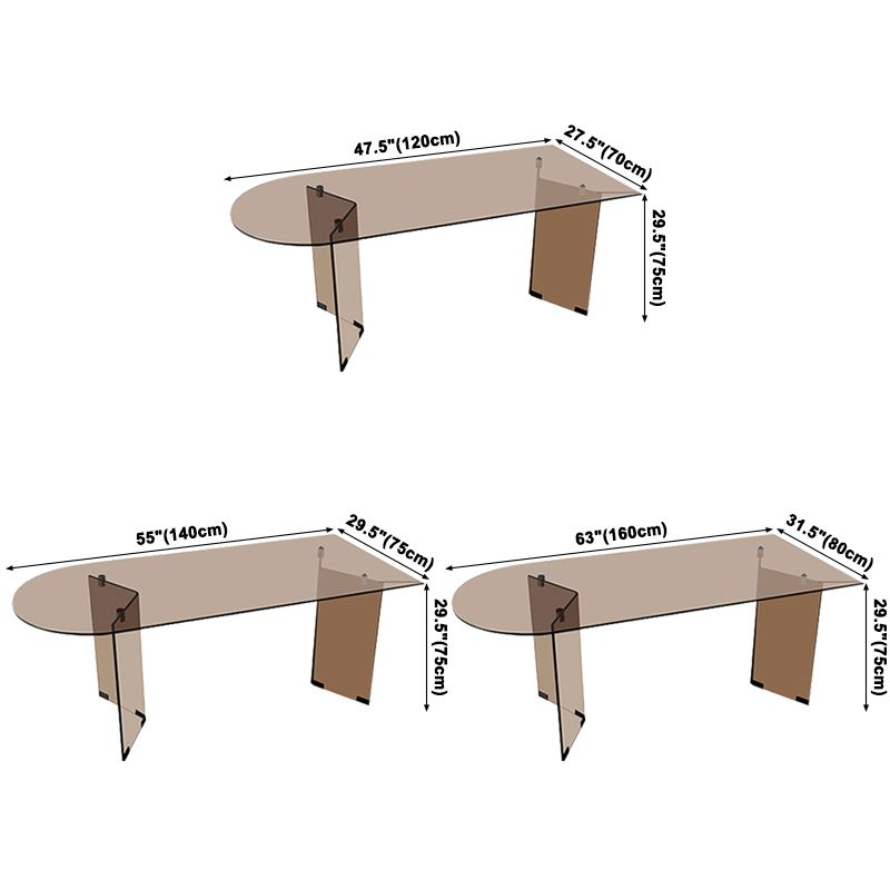 Glass Contemporary Free Form Dining Table Glass Table for Dining Room and Kitchen Clearhalo ' dining_table' 'Dining Tables & Seating' 'Dining Tables' 'furn' 'furn_dining_table' 'Furniture' 'furniture_dining_table' 'Kitchen & Dining Furniture' 'kitchen&dining_furn' 'kitchen' 'kitchen_dining_table' 1200x1200_d8c5f60c-bcc5-4811-9aed-4cd73fe2d47f