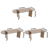 Glass Contemporary Free Form Dining Table Glass Table for Dining Room and Kitchen Clearhalo ' dining_table' 'Dining Tables & Seating' 'Dining Tables' 'furn' 'furn_dining_table' 'Furniture' 'furniture_dining_table' 'Kitchen & Dining Furniture' 'kitchen&dining_furn' 'kitchen' 'kitchen_dining_table' 1200x1200_d8c5f60c-bcc5-4811-9aed-4cd73fe2d47f