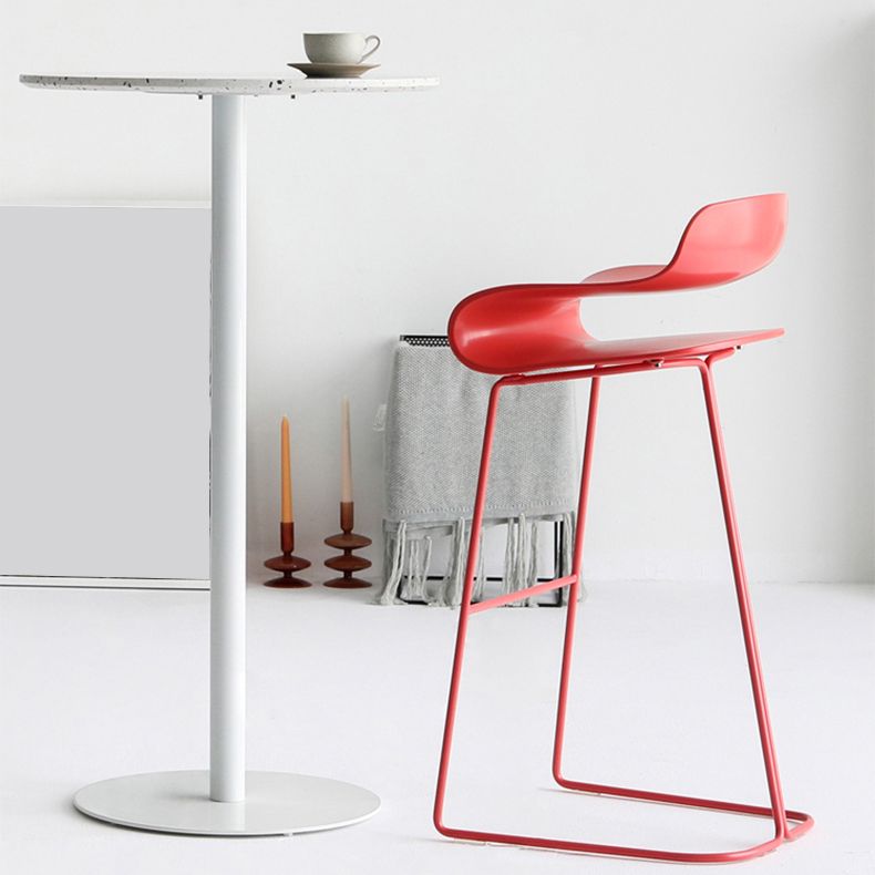 Backrest Armless Counter Stool Modern Iron Bar Stool with Plastic Cushion Clearhalo 'Bar Furniture' 'Bar Stools' 'bar_stools' 'furn' 'furn_bar_stools' 'Furniture' 'Kitchen & Dining Furniture' 1200x1200_d8c612b7-49ed-4d27-8def-820635d92304