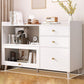 Bracket Legs Accent Cabinet with Drawers and Doors Cabinet for Living Room Clearhalo 'Cabinets & Chests' 'cabinets_chests' 'furn' 'furn_cabinets_chests' 'Furniture' 'Living Room Furniture' 1200x1200_d8c644f0-88aa-4ba7-9e1b-385277962e7f