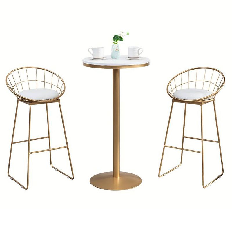 Metal and Wood Set 1/2/3 Pieces Contemporary Round Bar Stool and Table Set Clearhalo 'Bar Furniture' 'furn' 'furn_home_bar_bar_sets' 'Furniture' 'Home Bars & Bar Sets' 'home_bar_bar_sets' 'Kitchen & Dining Furniture' 1200x1200_d8c650f9-e88f-43a1-8f40-dccab35ab459