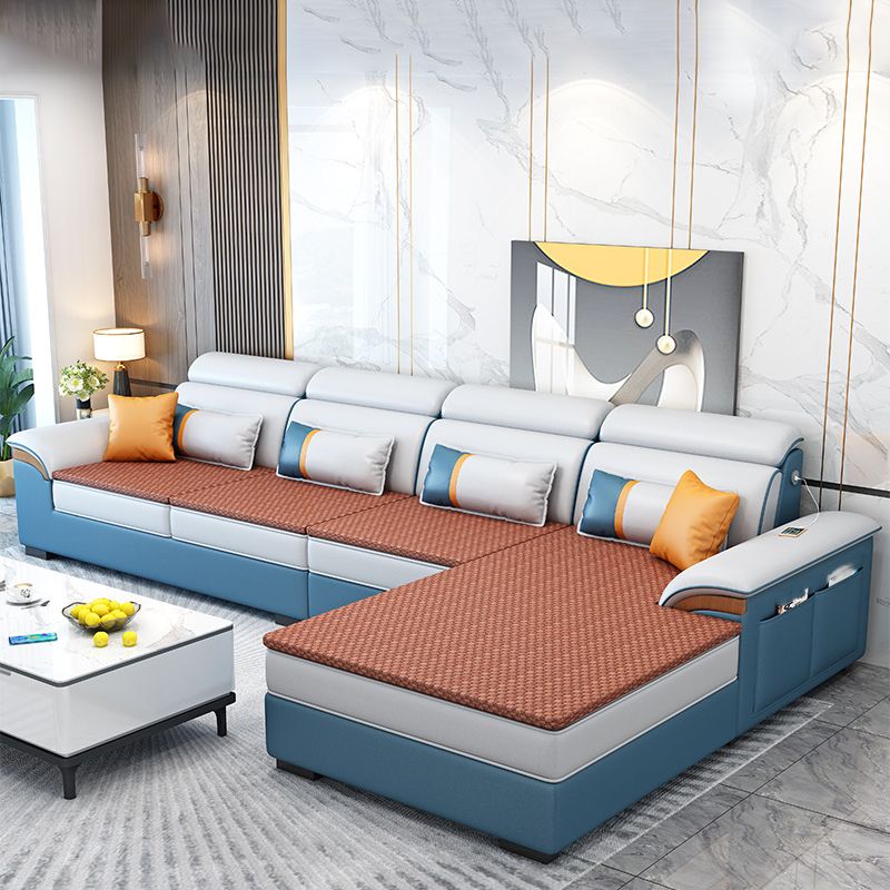 Storage Cushion Back 4-Seater L-Shape Sectional Sofa with Chaise Clearhalo 'furn' 'furn_sectionals' 'Furniture' 'furniture_sectionals' 'kitchen' 'kitchen_sectionals' 'Living Room Furniture' 'Sectionals' 1200x1200_d8c7b2dd-300e-4b41-a3c1-052331d89c6d