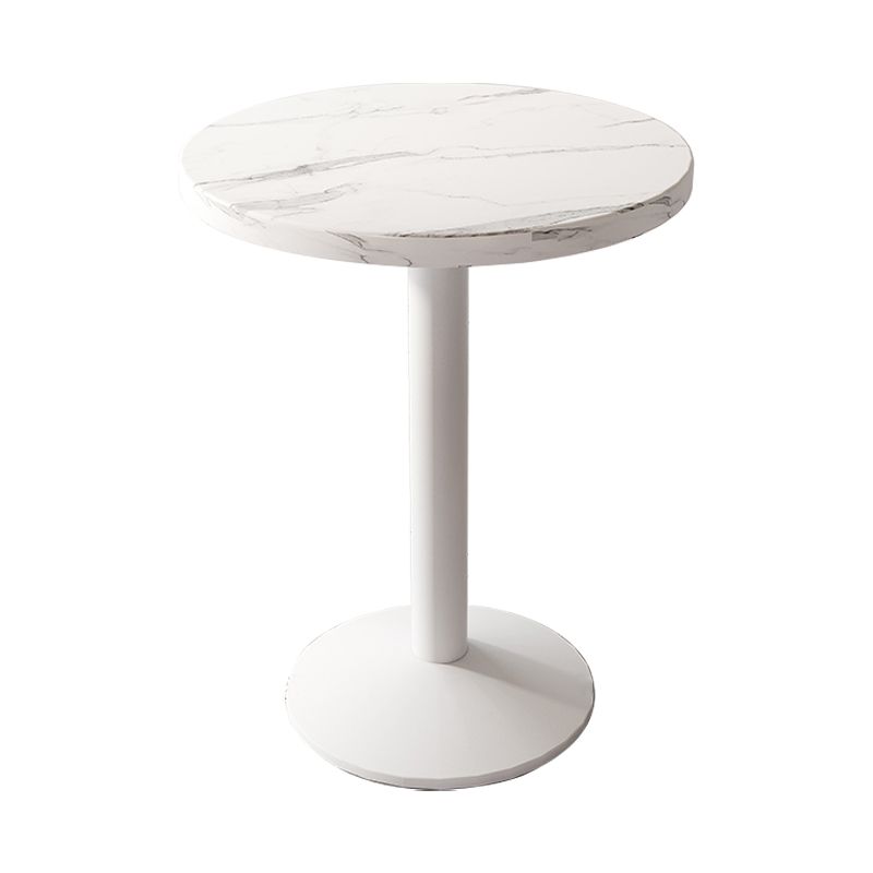 Industrial Wooden White Table for Restaurant Dining Table with Metal Base