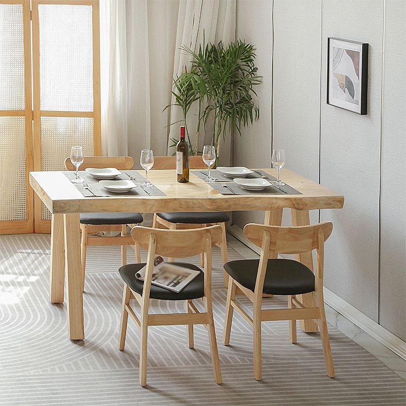 Modern 1/2/5 Pieces Rectangle Dining Set Solid Wood Dining Table with Chairs Clearhalo 'Dining Room Sets' 'Dining Tables & Seating' 'dining_room_set' 'furn' 'furn_dining_room_set' 'Furniture' 'furniture_dining_room_set' 'Kitchen & Dining Furniture' 1200x1200_d8cb858a-38f9-4c99-8185-0415e3182635