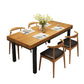 Pine Wood Top Dining Table Industrial Table with 4 Legs in Black Clearhalo 'Dining Tables & Seating' 'Dining Tables' 'dining_table' 'furn' 'furn_dining_table' 'Furniture' 'furniture_dining_table' 'Kitchen & Dining Furniture' 'kitchen' 'kitchen_dining_table' 1200x1200_d8cc7f6a-11b5-4a43-aca8-c29835ff6c7a