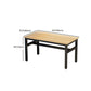 Rectangular Dining Table Wood Tabletop with Steel Trestle Base