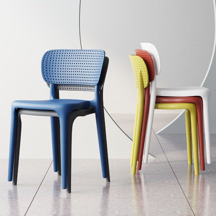 Contemporary Plastic Kitchen Dining Room Side Chair Open Back Chair Clearhalo ' kitchen&dining_furn' 'Dining Chairs' 'Dining Tables & Seating' 'dining_chair' 'Furniture' 'furniture_dining_chair' 'Kitchen & Dining Furniture' 'kitchen' 1200x1200_d8cec6f4-4df1-4792-8b27-0718da9466c7