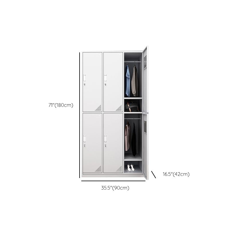 Hinged Wardrobe Cabinet with Mirror Contemporary Steel Wardrobe Armoire Clearhalo 'Armoires & Wardrobes' 'armoires_wardrobes' 'Bedroom Furniture' 'furn' 'furn_armoires_wardrobes' 'Furniture' 1200x1200_d8d18e0f-d3f5-41b4-b643-48a746c6dcf7