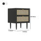 Wicker & Rattan Modern Night Table Solid Wood 2-Drawer Storage Nightstand in Black/White Clearhalo 'Bedroom Furniture' 'furn' 'furn_night_stand' 'Furniture' 'night_stand' 'Nightstands' 1200x1200_d8d1d525-f190-4093-a2a0-5ddbf84f13a9