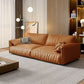 Orange Pillow Top Arm Sofa Modern 2/3/4-seater Faux Leather Sofa