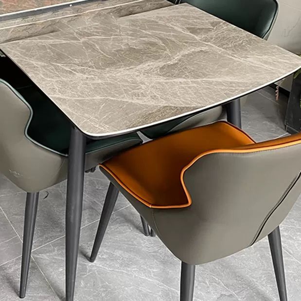 Modern 1/4/5/7 Pieces Dining Table Set with Grey Sintered Stone Top Scalable Dinette Set Clearhalo 'Dining Room Sets' 'Dining Tables & Seating' 'dining_room_set' 'furn' 'furn_dining_room_set' 'Furniture' 'furniture_dining_room_set' 'Kitchen & Dining Furniture' 1200x1200_d8d3237d-4e7a-4c89-9fa9-d5e33b4bcd8d