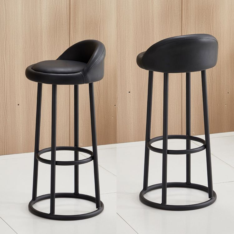 Modern Armless Counter Stool Iron Household Bar Stool with Cushion and Pedal Clearhalo 'Bar Furniture' 'Bar Stools' 'bar_stools' 'furn' 'furn_bar_stools' 'furniture_bar_stools' 'Kitchen & Dining Furniture' 'kitchen&dining_furn' 'kitchen' 'kitchen_furn' Furniture' 1200x1200_d8d38383-fdde-4b0b-a1d6-342a714da0a8