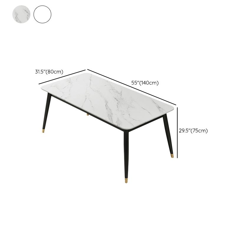 Modern Stone Rectangular Dining Table for Restaurant and Bar Clearhalo 'Dining Tables & Seating' 'Dining Tables' 'dining_table' 'furn' 'furn_dining_table' 'Furniture' 'Kitchen & Dining Furniture' 1200x1200_d8d410e6-77ce-494d-90dc-893c1ce62bac