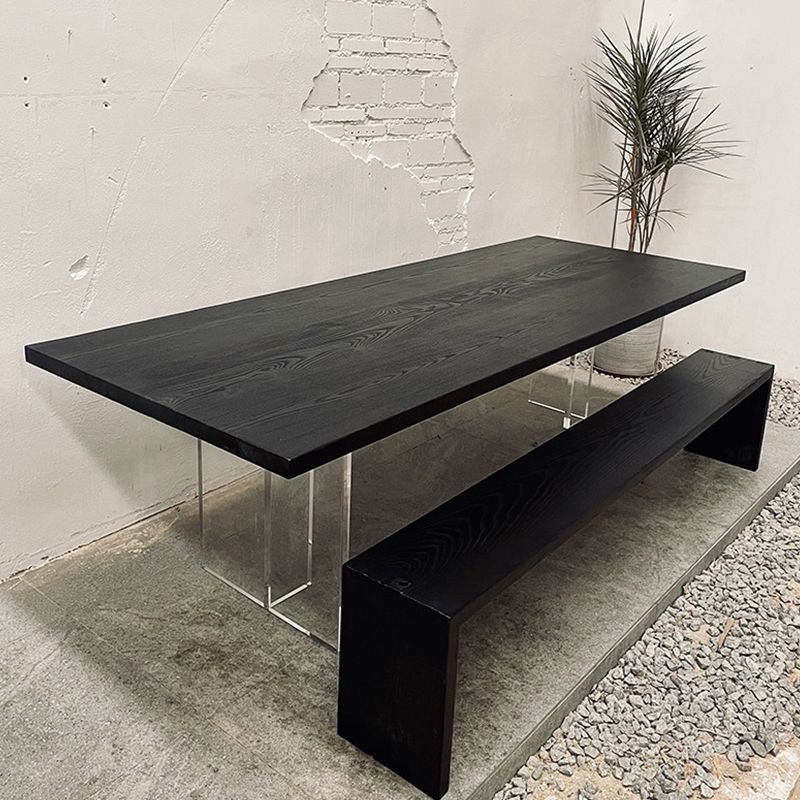 Pine Wood Top Dining Table Contemporary Rectangle Dining Table with Double Pedestal Base Clearhalo ' dining_table' 'Dining Tables & Seating' 'Dining Tables' 'furn' 'furn_dining_table' 'Furniture' 'furniture_dining_table' 'Kitchen & Dining Furniture' 'kitchen&dining_furn' 'kitchen' 'kitchen_dining_table' 1200x1200_d8d5928d-0435-45be-8685-2ea85c732d14