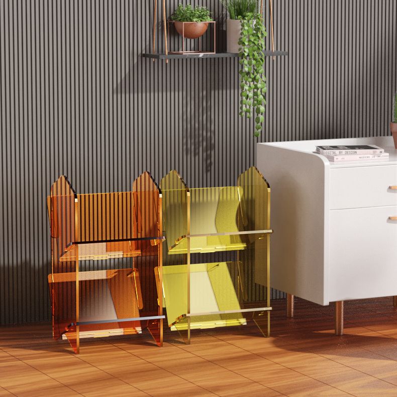 Scandinavian Acrylic Bookcase  Standard Closed Back Bookshelf with Shelves