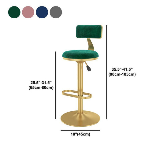 Glam Rotatable Backrest Counter Stool Steel Kitchen Bar Stool with Cushion and Pedal Clearhalo 'Bar Furniture' 'Bar Stools' 'bar_stools' 'furn' 'furn_bar_stools' 'Furniture' 'furniture_bar_stools' 'Kitchen & Dining Furniture' 1200x1200_d8d5fd38-9665-42cd-8678-19cdfeac39c6