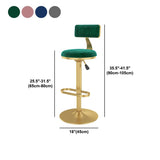 Glam Rotatable Backrest Counter Stool Steel Kitchen Bar Stool with Cushion and Pedal Clearhalo 'Bar Furniture' 'Bar Stools' 'bar_stools' 'furn' 'furn_bar_stools' 'Furniture' 'furniture_bar_stools' 'Kitchen & Dining Furniture' 1200x1200_d8d5fd38-9665-42cd-8678-19cdfeac39c6