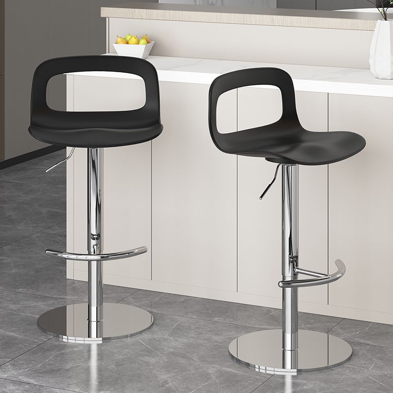 Modern Plastic Adjustable Height Swivel Bar Stool with Footrest