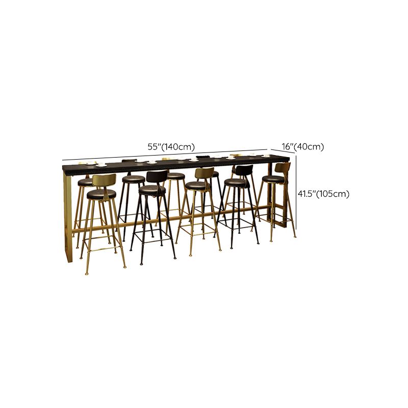 Glam Rechteck Counterhöhe Tisch Massivholzstange Esstisch