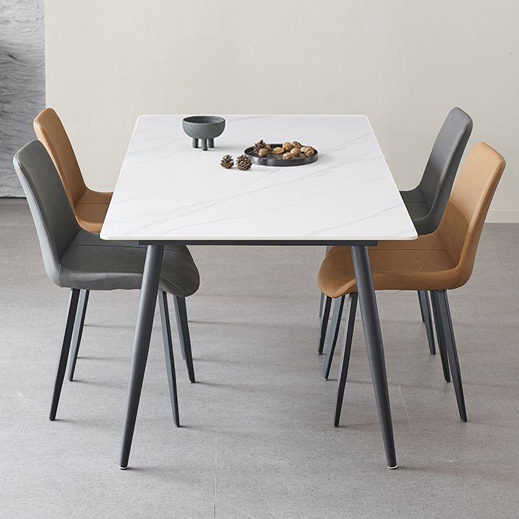 Industrial Rectangle 4-foot Home Furniture Stone Dining Site Table for Home Clearhalo ' dining_table' 'Dining Tables & Seating' 'Dining Tables' 'furn' 'furn_dining_table' 'Furniture' 'furniture_dining_table' 'Kitchen & Dining Furniture' 'kitchen&dining_furn' 'kitchen' 'kitchen_dining_table' 1200x1200_d8d86ef4-1551-47a8-bdb4-a6e3349ef00b