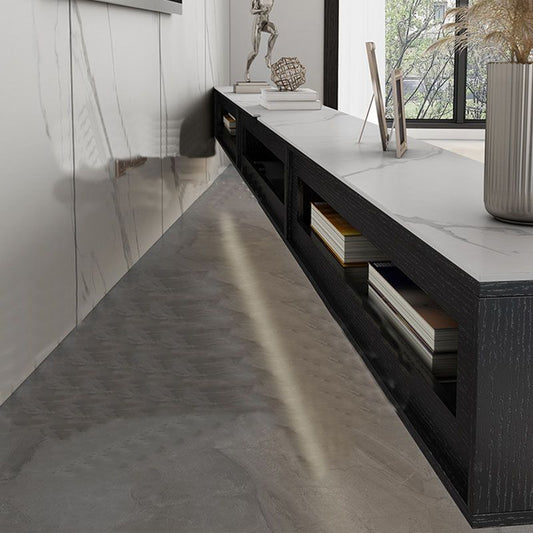 Stand TV galleggiante contemporaneo in pietra Top TV stand con porta
