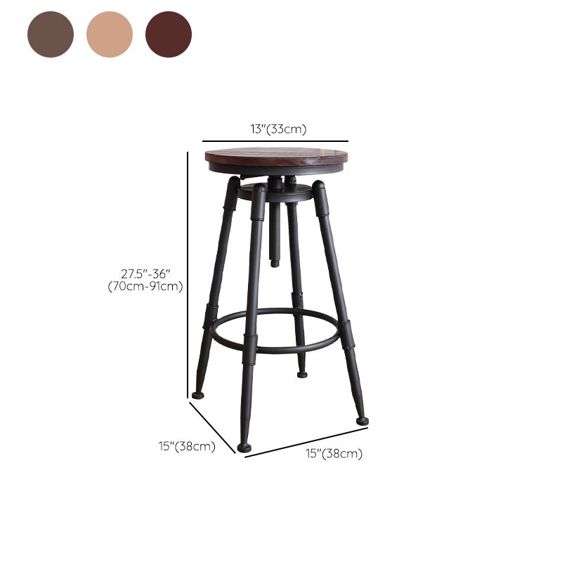 Industrial Rotatable Armless Counter Stool Iron Bar Stool with Pedal Clearhalo 'Bar Furniture' 'Bar Stools' 'bar_stools' 'furn' 'furn_bar_stools' 'Furniture' 'Kitchen & Dining Furniture' 1200x1200_d8da53a8-ff77-4fe7-b70b-3a244e5950cc