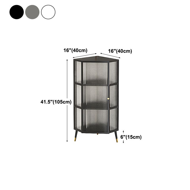 Modern Style Kitchen Server Glass Door Metal Frame Dining Server for Living Room Clearhalo 'buffet_sideboard' 'Buffets & Sideboards' 'furn' 'furn_buffet_sideboard' 'Furniture' 'furniture_buffet_sideboard' 'Kitchen & Dining Furniture' 1200x1200_d8dabf30-b7f6-41fc-826e-66eecf5838df