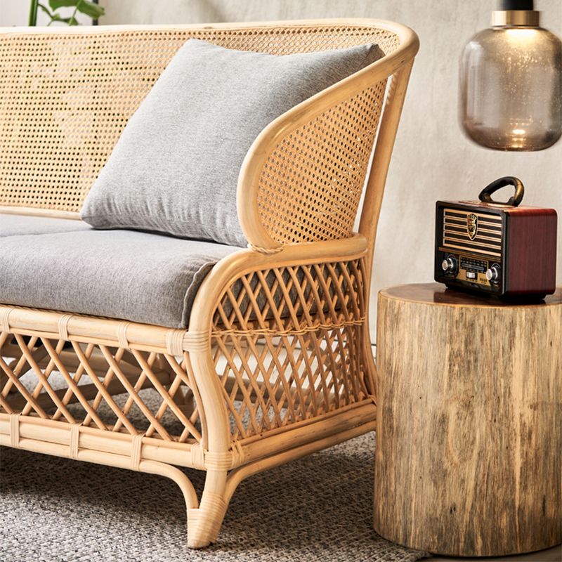 Cadre en bois scandinave canapé de mélange en coton en gris pour le salon