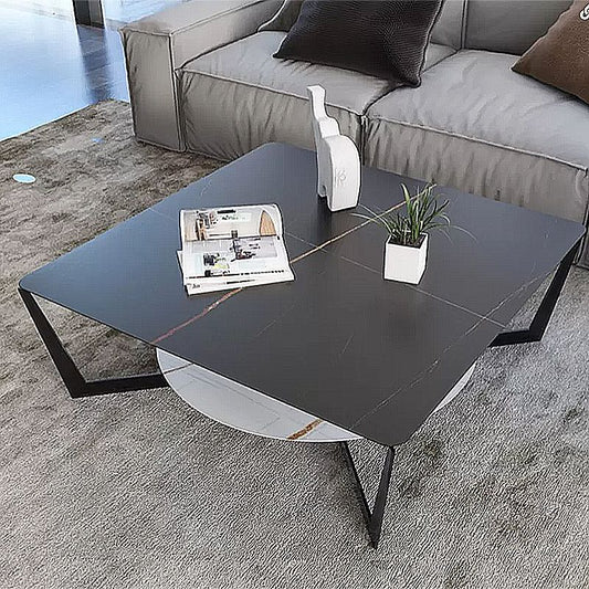 Modern Style Cocktail Table Rock Slate Top with Storage Rack Rectangular Coffee Table Clearhalo 'Coffee & Accent Tables' 'Coffee Tables' 'coffee_tables' 'furn' 'furn_coffee_tables' 'Furniture' 'furniture_coffee_tables' 'Living Room Furniture' 1200x1200_d8dbdfe9-9c77-4737-afda-5df2e520b95a