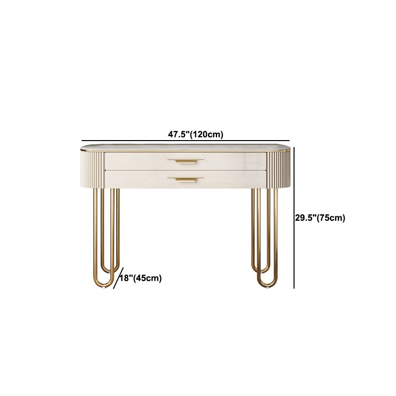 2つの引き出しメイクアップテーブルデスクスツールの女性のための虚栄心-17.72 "D