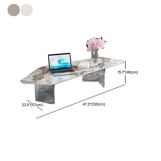 Modern Acrylic Legs Coffee Table Slate Coffee Table for Living Room