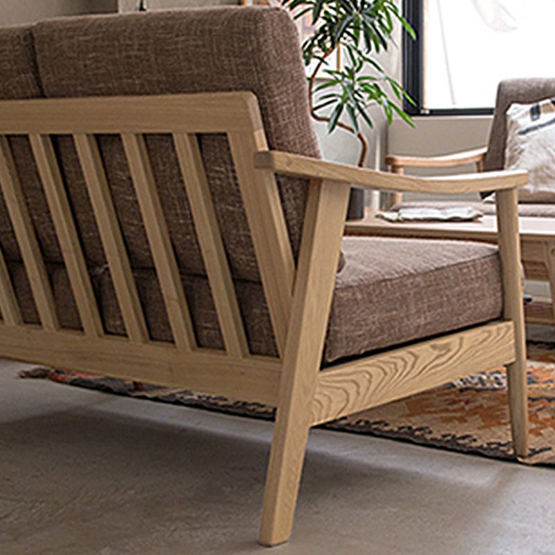 Living Room Contemporary Square Arm Stationary Slipcovered Sofa