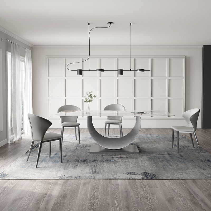 Luxury 1/3/4/5/7 Pieces Dining Set Sintered Stone Dining Table with Leather Chairs Clearhalo 'Dining Room Sets' 'Dining Tables & Seating' 'dining_room_set' 'furn' 'furn_dining_room_set' 'Furniture' 'furniture_dining_room_set' 'Kitchen & Dining Furniture' 'kitchen&dining_furn' 'kitchen' 1200x1200_d8ded5fa-9032-4d53-95ab-aeac6b3c3dbf