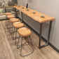 Pine Wood Top Rectangle Bar Table Industrial Bar Table with Double Pedestal Clearhalo 'Bar Furniture' 'Bar Tables' 'bar_tables' 'furn' 'furn_bar_tables' 'Furniture' 'Kitchen & Dining Furniture' 1200x1200_d8defa90-caea-4545-8948-dea65a5a6b80