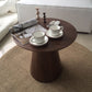 Round Solid Wood Coffee Table Pedestal Coffee Cocktail Table