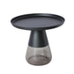 Mid-century Modern Metal Tray Top Glass Base Round Coffee Table