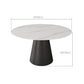 Modern Pedestal Casual Dining Table Round Dining Table with Ash Wood Base