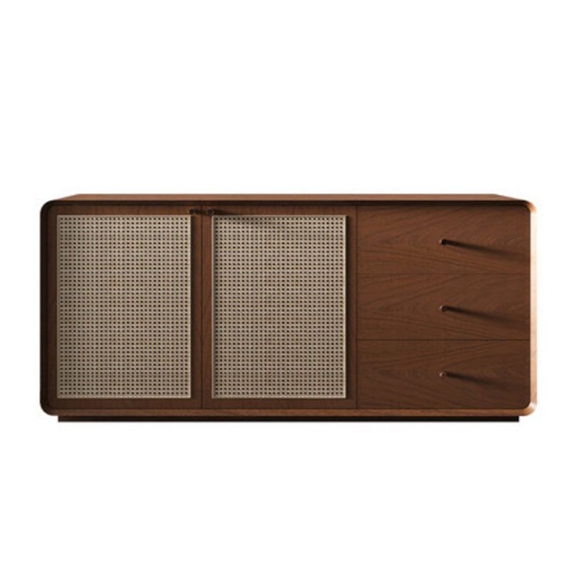 Simplicity Wood 28-inch Height Sideboard Rattan Doors Cupboard for Living Room Clearhalo 'buffet_sideboard' 'Buffets & Sideboards' 'furn' 'furn_buffet_sideboard' 'Furniture' 'Kitchen & Dining Furniture' 1200x1200_d8e1df76-dac0-488c-a6b5-26e7c0e706d8