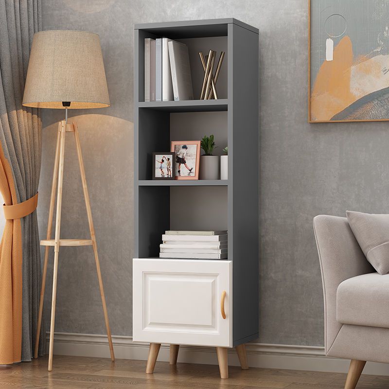Contemporary Closed Back Bookshelf Standard Engineered Wood Bookcase