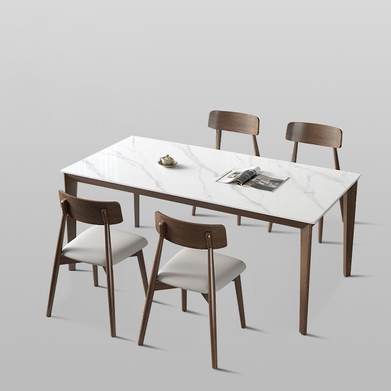 1/3/4/5 Pieces Ash Wood Dining Table Set with White Sintered Stone Top Modern Dinette Set Clearhalo 'Dining Room Sets' 'Dining Tables & Seating' 'dining_room_set' 'furn' 'furn_dining_room_set' 'Furniture' 'furniture_dining_room_set' 'Kitchen & Dining Furniture' 'kitchen&dining_furn' 'kitchen' 1200x1200_d8e47533-6dce-48e8-bf5e-3effb80bc38e