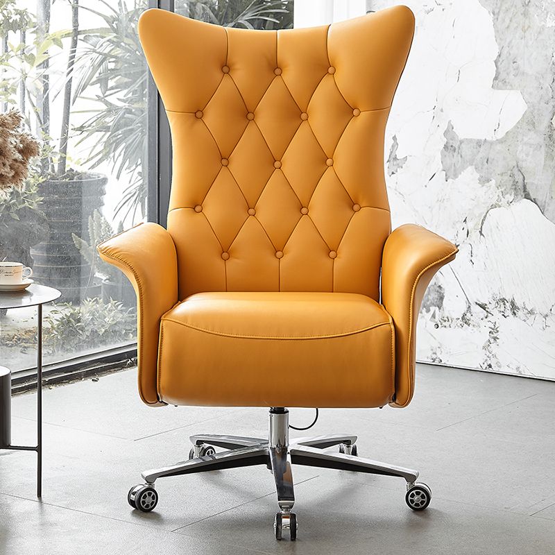 Contemporary Genuine Leather Recliner Chair with Swivel Base Clearhalo 'Chairs & Seating' 'furn' 'furn_recliners' 'Furniture' 'Living Room Furniture' 'Recliners' 1200x1200_d8e58231-04f3-4e32-a2a7-635fcfe2d4d1