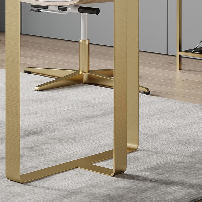 Escritorio de oficina blanco curvo con 2 cajones escritura de escritura para el hogar