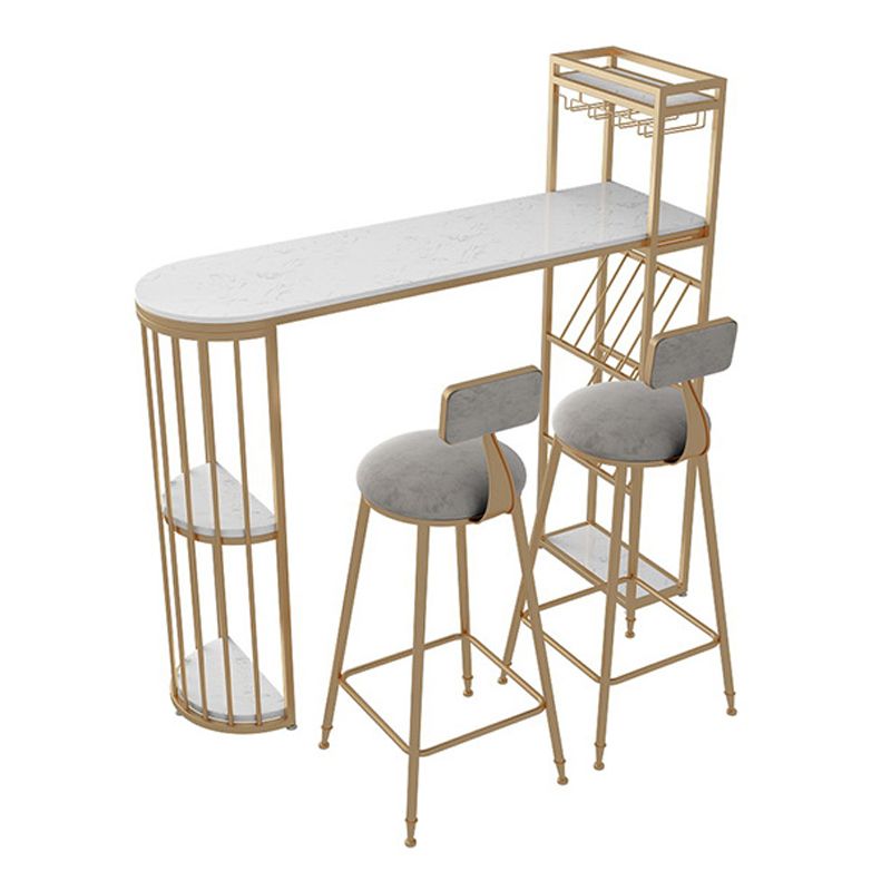 Nordic Glam Rectangle Bar Counter Table Sintered Stone Dining Table with Metal Legs Clearhalo 'Bar Furniture' 'Bar Tables' 'bar_tables' 'furn' 'furn_bar_tables' 'Furniture' 'furniture_bar_tables' 'Kitchen & Dining Furniture' 1200x1200_d8e5baa1-265f-41c7-a944-3ced11e50010