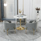 Modern Sintered Stone Dining Room Set with Round Top and Gold Base Furniture Clearhalo 'Dining Room Sets' 'Dining Tables & Seating' 'dining_room_set' 'furn' 'furn_dining_room_set' 'Furniture' 'furniture_dining_room_set' 'Kitchen & Dining Furniture' 'kitchen&dining_furn' 'kitchen' 1200x1200_d8e77775-a1a5-4803-94a0-14edd2262491