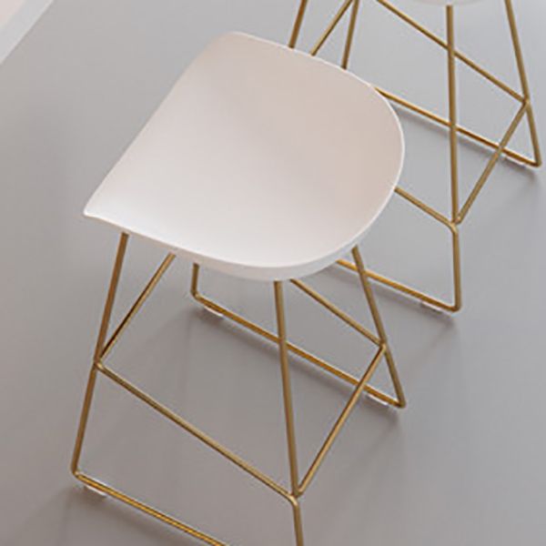 Taburete de bar sin brazos de metal de estilo contemporáneo, taburete de bar de cuero PU para cocina