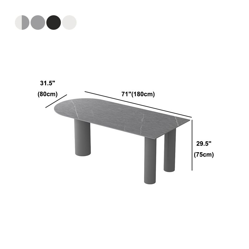 Simplicidad Forma gratuita Mesa de comedor Top de piedra sinterizada Base de hierro Desk Home Kitchen Kitchen