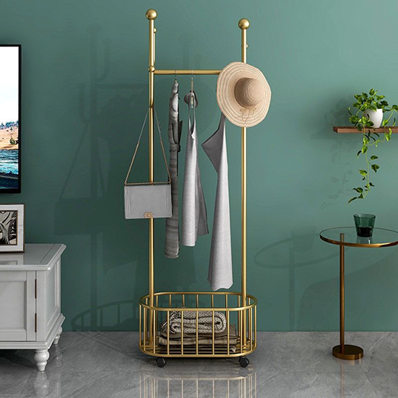 Moderne Metall -Eingangshalle Hall Tree Storage Bench Haken freistehende Kleiderbügel