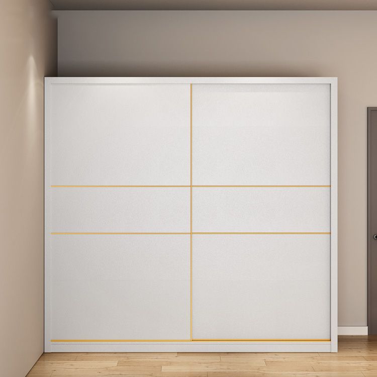 White Engineered Wood Wardrobe Cabinet Contemporary Wardrobe Armoire